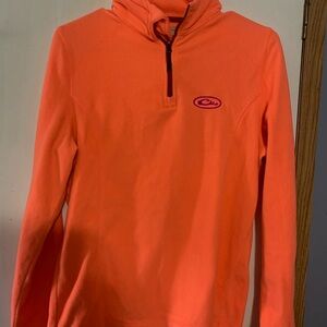 Drake Neon Orange Fleece with Purple Trim